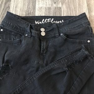 WALLFLOWER Black Distressed Jeans